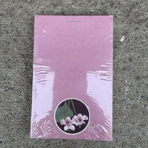 NEW VTG 1980s Notepad Pink Floral Girly Notations 100 Sheet